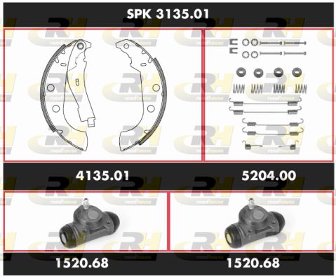ROADHOUSE Комплект тормозов, барабанный тормозной механизм SPK 3135.01