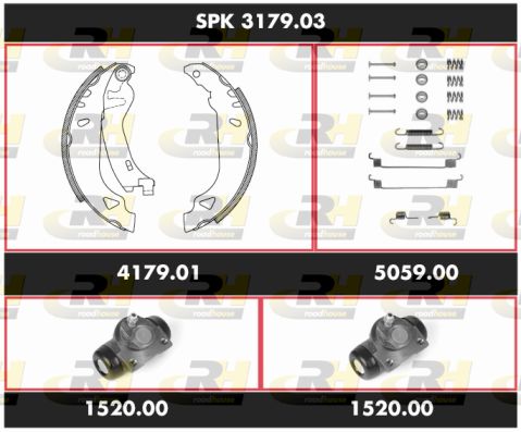 ROADHOUSE Комплект тормозов, барабанный тормозной механизм SPK 3179.03