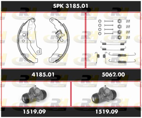 ROADHOUSE Комплект тормозов, барабанный тормозной механизм SPK 3185.01