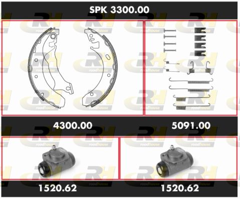 ROADHOUSE Комплект тормозов, барабанный тормозной механизм SPK 3300.00