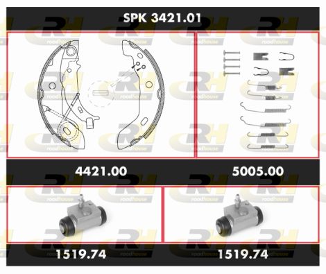 ROADHOUSE Комплект тормозов, барабанный тормозной механизм SPK 3421.01