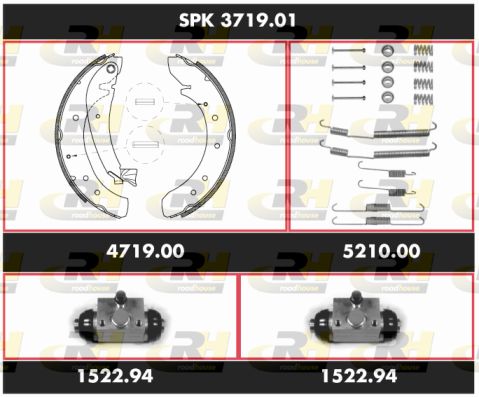 ROADHOUSE Комплект тормозов, барабанный тормозной механизм SPK 3719.01