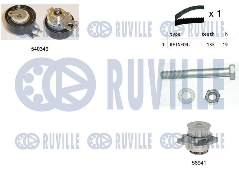 RUVILLE Veepump + hammasrihmakomplekt 5500072