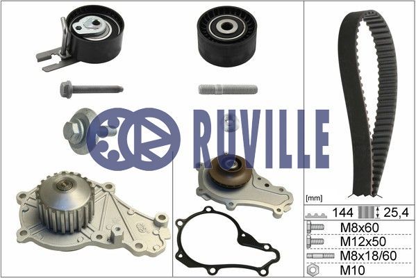 RUVILLE Водяной насос + комплект зубчатого ремня 55953702