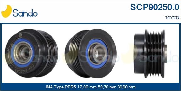 SANDO Ременный шкив, генератор SCP90250.0