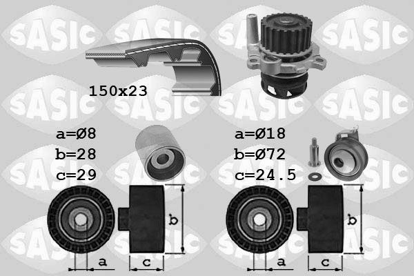 SASIC Veepump + hammasrihmakomplekt 3906062