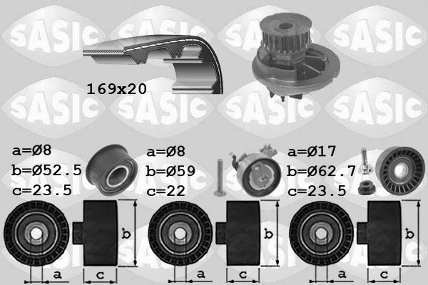 SASIC Veepump + hammasrihmakomplekt 3906074