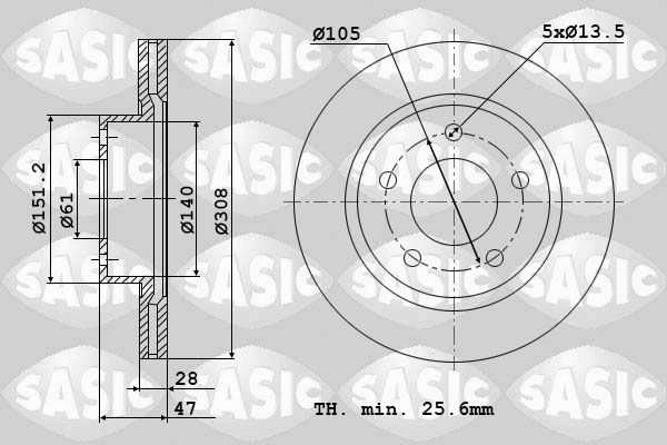 SASIC Тормозной диск 6104008