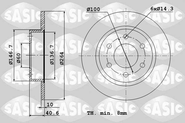SASIC Тормозной диск 6106003