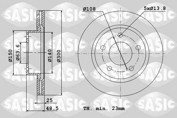 SASIC Тормозной диск 6106008