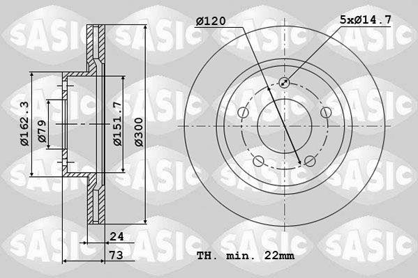 SASIC Тормозной диск 6106100