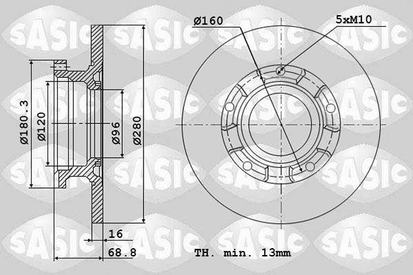 SASIC Тормозной диск 6106145