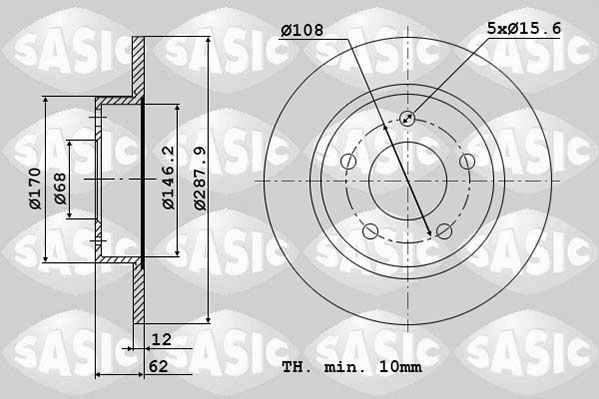 SASIC Тормозной диск 6106292