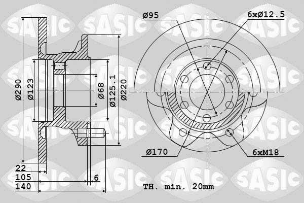 SASIC Тормозной диск 9004809J