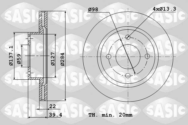 SASIC Тормозной диск 9004815J