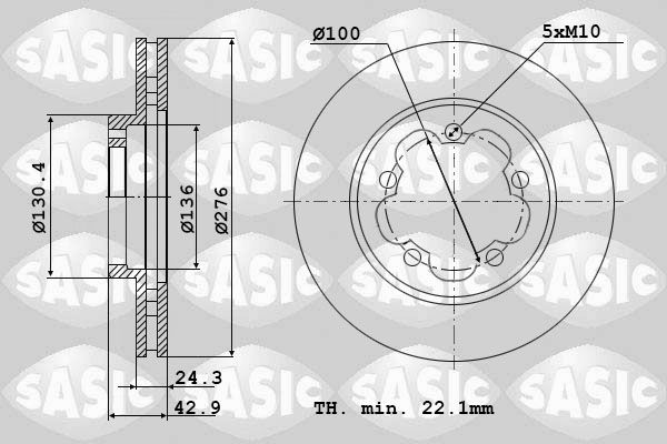 SASIC Тормозной диск 9004909J