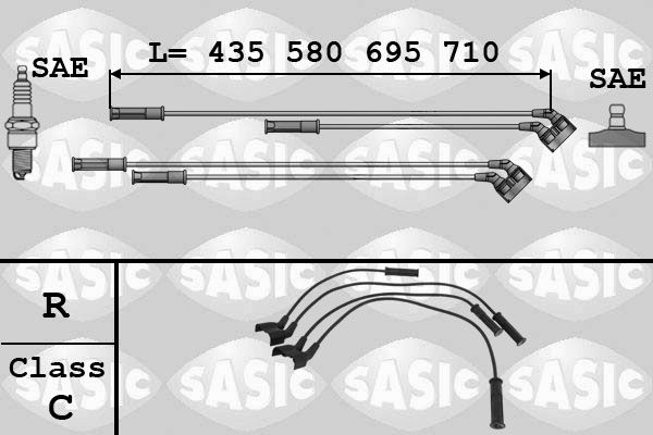 SASIC Комплект проводов зажигания 9284002