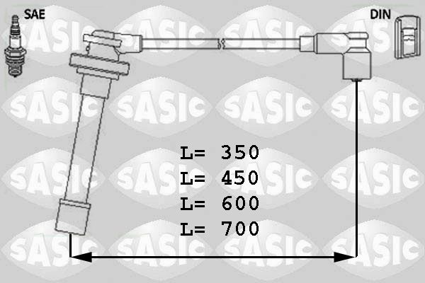 SASIC Комплект проводов зажигания 9286011