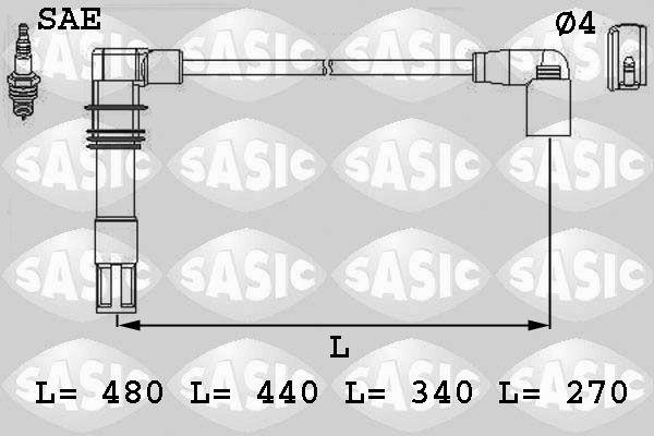 SASIC Комплект проводов зажигания 9286013