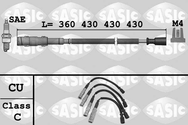 SASIC Комплект проводов зажигания 9286033