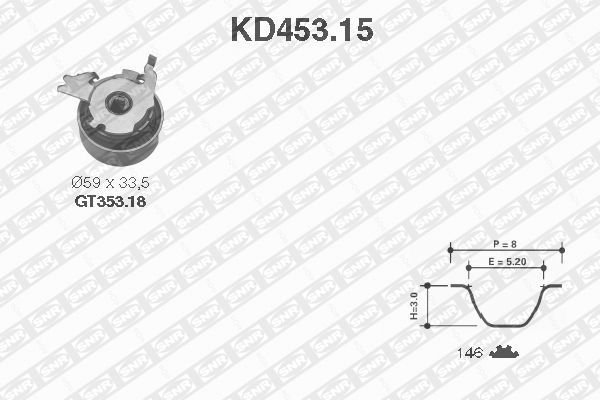 SNR Hammasrihma komplekt KD453.15