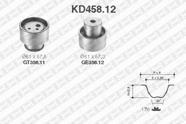 SNR Комплект ремня ГРМ KD458.12