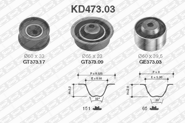 SNR Комплект ремня ГРМ KD473.03