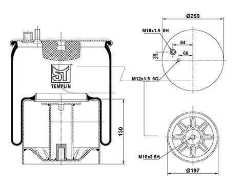 ST-TEMPLIN Кожух пневматической рессоры 04.060.6206.080