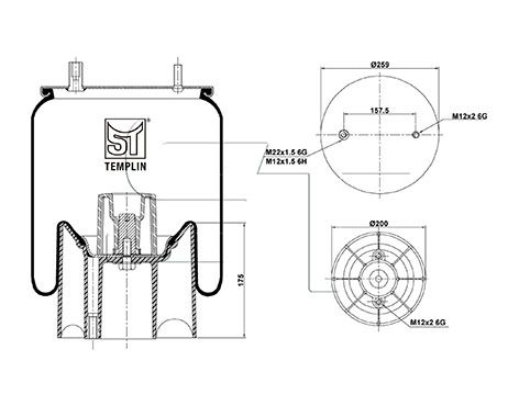 ST-TEMPLIN Кожух пневматической рессоры 04.060.6206.680