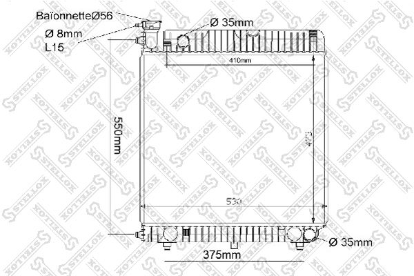 STELLOX Радиатор, охлаждение двигателя 10-25035-SX