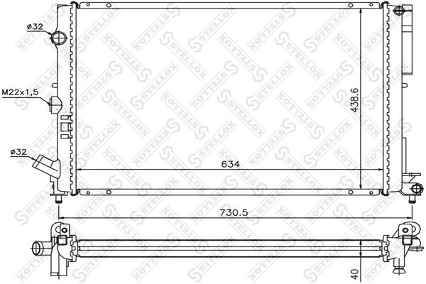 STELLOX Radiaator,mootorijahutus 10-25037-SX