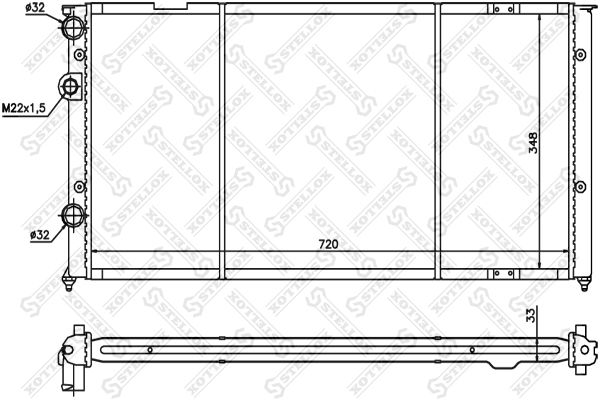 STELLOX Radiaator,mootorijahutus 10-25072-SX