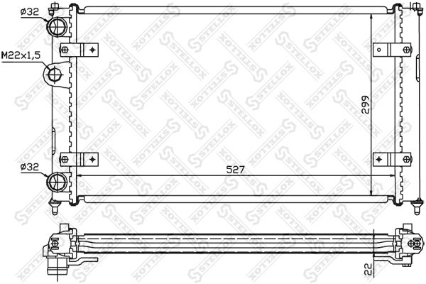 STELLOX Radiaator,mootorijahutus 10-25108-SX