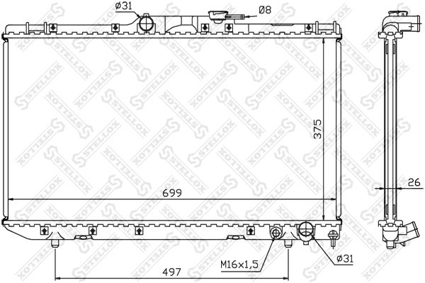 STELLOX Radiaator,mootorijahutus 10-25115-SX