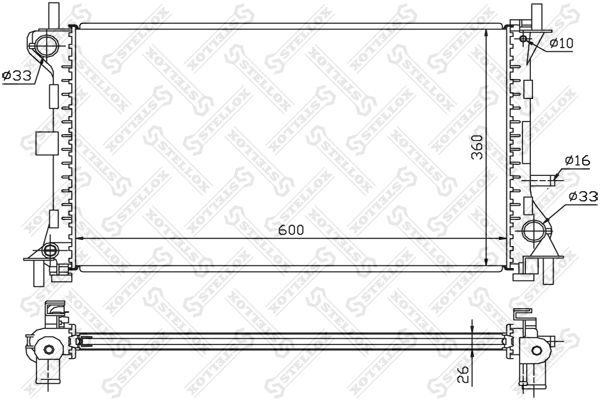 STELLOX Radiaator,mootorijahutus 10-25159-SX