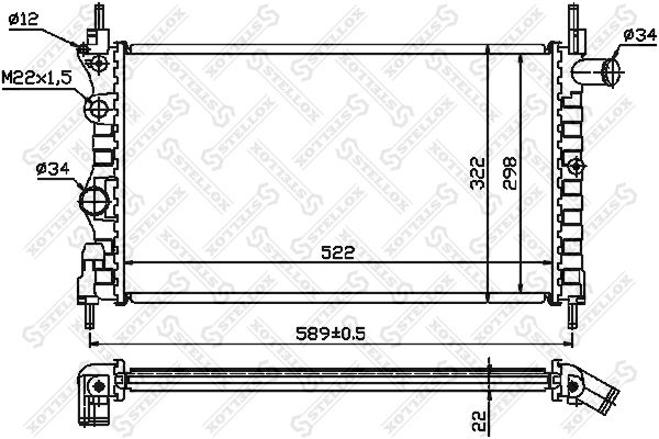 STELLOX Радиатор, охлаждение двигателя 10-25223-SX