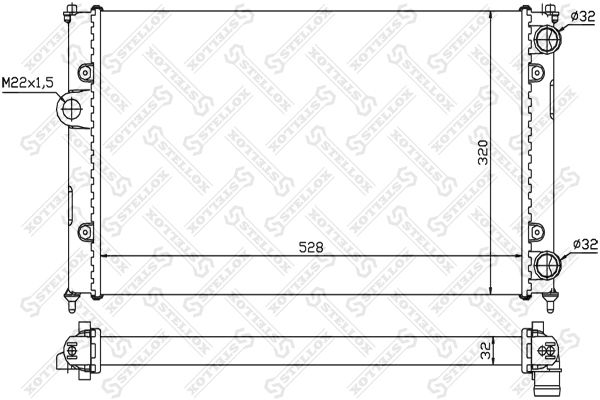 STELLOX Radiaator,mootorijahutus 10-25244-SX