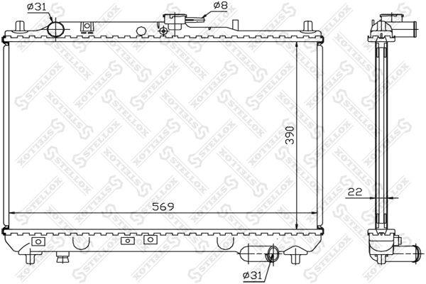 STELLOX Radiaator,mootorijahutus 10-25292-SX