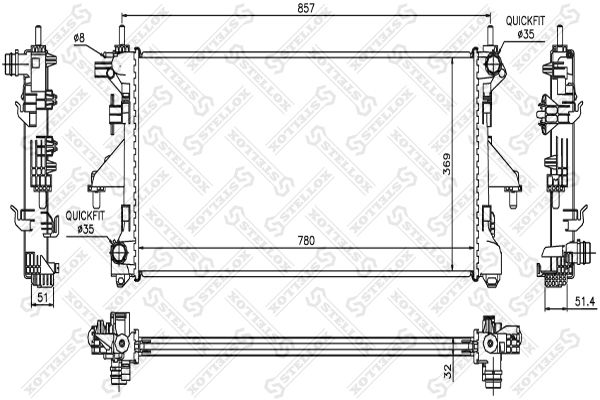 STELLOX Radiaator,mootorijahutus 10-25355-SX