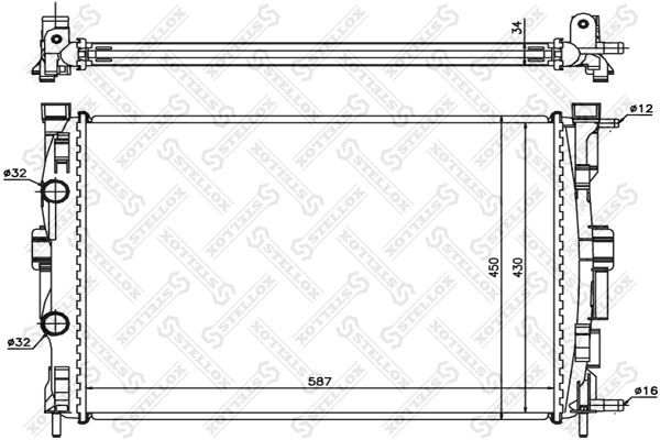 STELLOX Radiaator,mootorijahutus 10-25358-SX