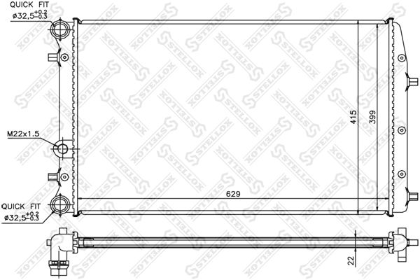 STELLOX Radiaator,mootorijahutus 10-25359-SX