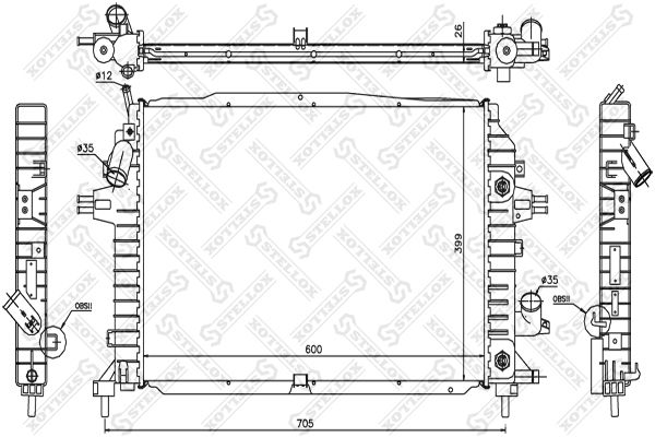 STELLOX Radiaator,mootorijahutus 10-25405-SX