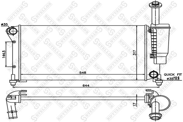 STELLOX Radiaator,mootorijahutus 10-25406-SX