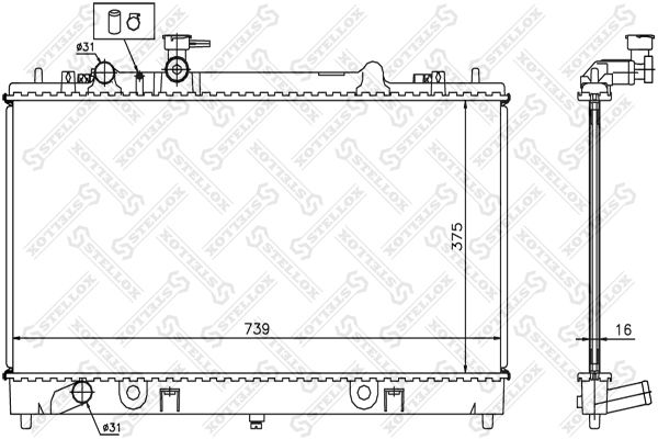 STELLOX Radiaator,mootorijahutus 10-25418-SX