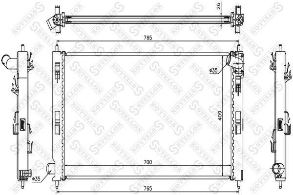 STELLOX Radiaator,mootorijahutus 10-25452-SX