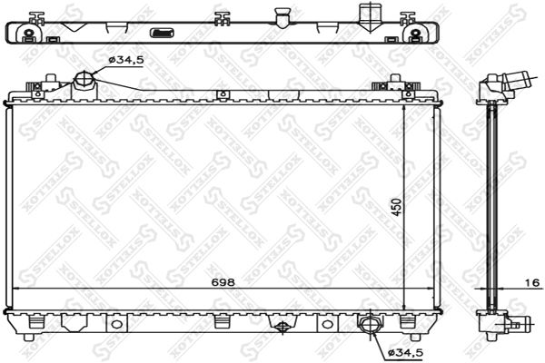 STELLOX Radiaator,mootorijahutus 10-25458-SX