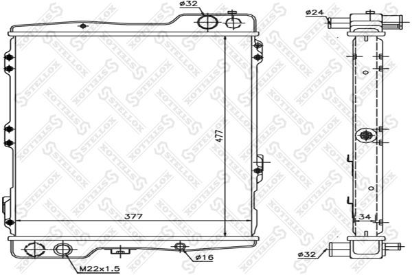 STELLOX Radiaator,mootorijahutus 10-25532-SX