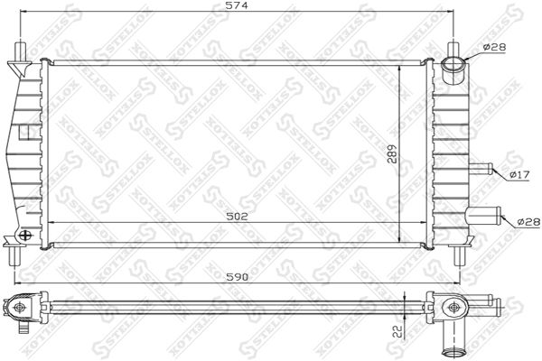 STELLOX Radiaator,mootorijahutus 10-25799-SX