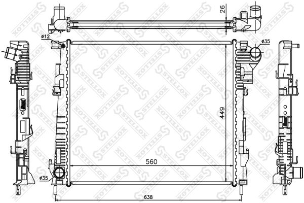 STELLOX Radiaator,mootorijahutus 10-26061-SX