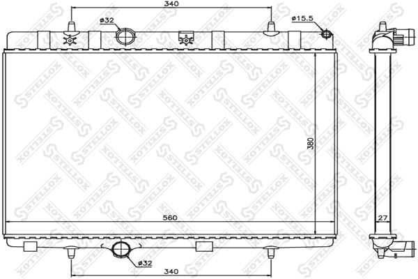 STELLOX Radiaator,mootorijahutus 10-26119-SX